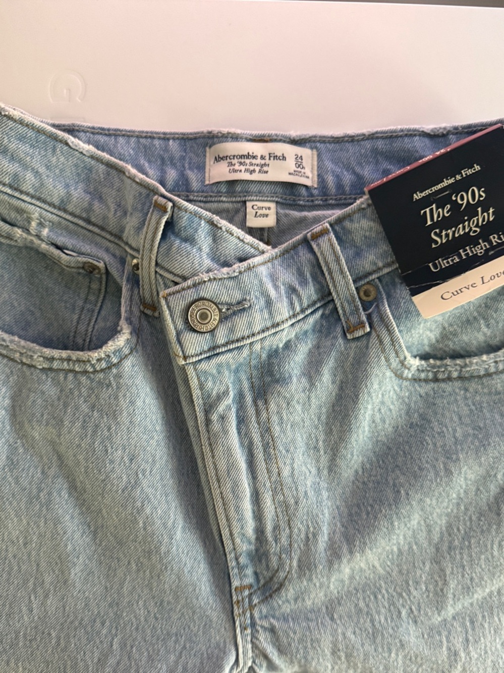 Abercrombie & Fitch Light Blue Straight Leg High-Rise Jeans